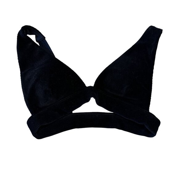 ALO Yoga Micro Corduroy Dreamer Black Bra Women's Size X-Small XS